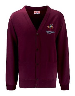 Logo Cardigan in Burgundy